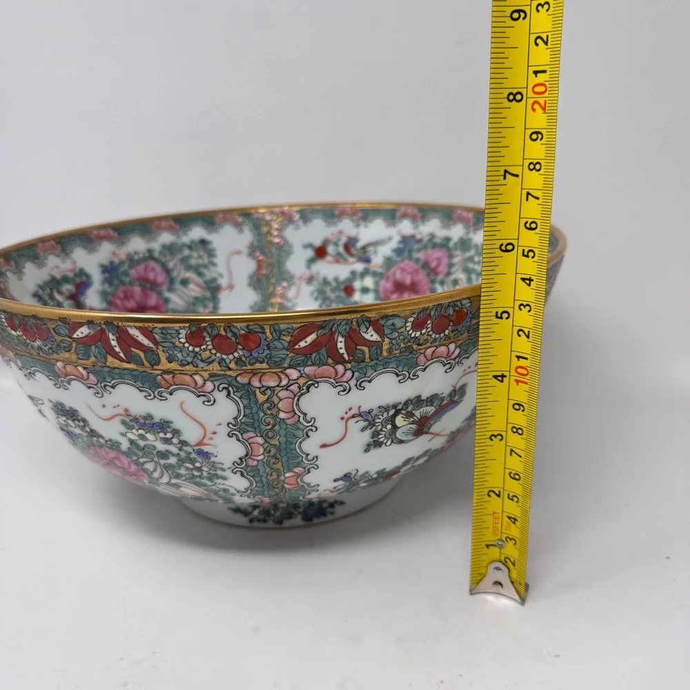 Vintage Large Chinoiserie Rose Medallion 10